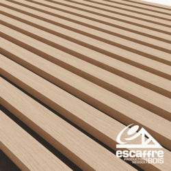 Tasseaux décor int  2400 x 600mm CLASSIC MDF placage CHENE feutrine NOIRE